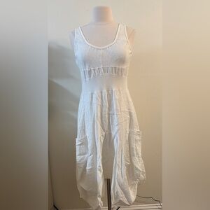 Linen Asimetrical Dress With Pockets